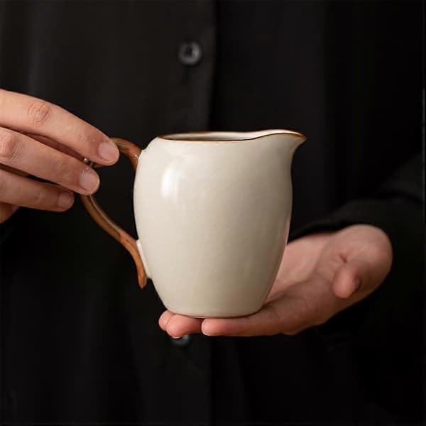 Keramisk flødekande til kaffe og te, kompakt mælkekande til køkken og alsidig servering