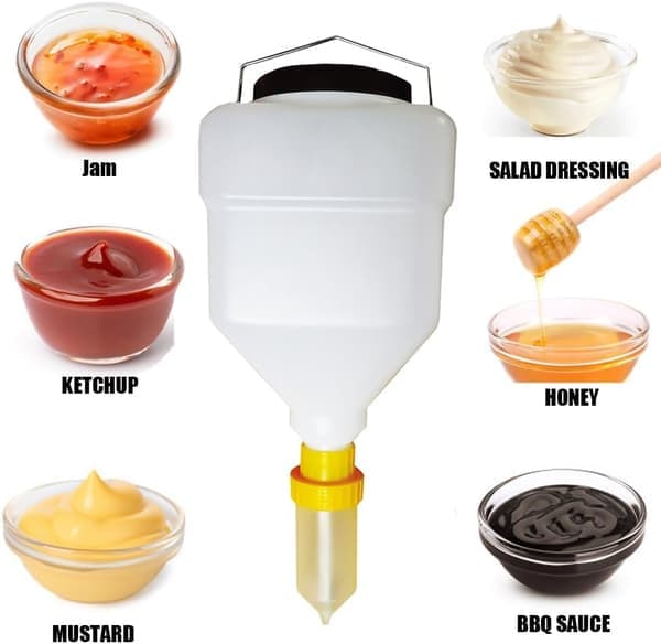 5,5L Sauce Dispenser – Square, Gravity-Fed (square, 5.5 liters)