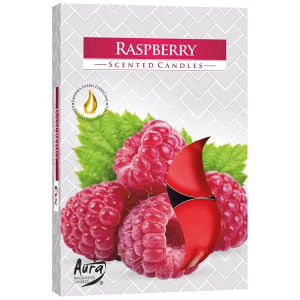 Doftljus Hallon (6-Pack) Röd