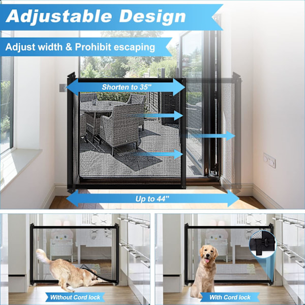 Hundgrind, trappgrind, justerbar husdjursgrind utan borrning för dörröppningar, bärbar säkerhetsgrind för valpar, utdragbar 72*120cm 72*100cm
