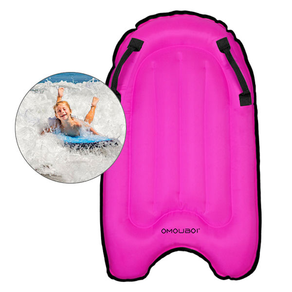 Uppblåsbar Bodyboard för Barn och Vuxna, Bärbar Surfbräda med Handtag, Simning Boogie Boards Uppblåsbar Surf Bodyboard för Strand Surfing