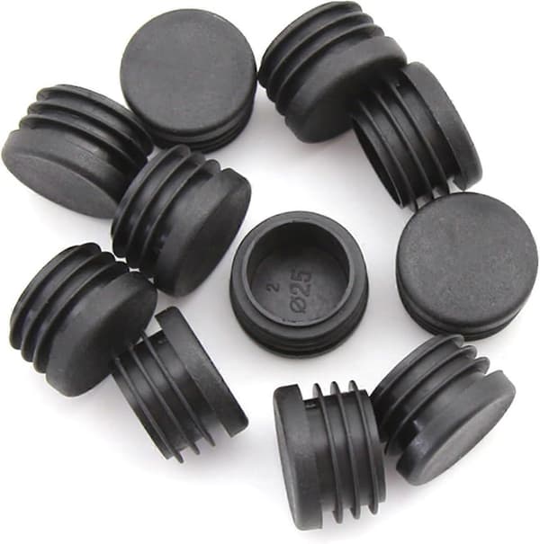 25 mm sorte plastikpropper, sorte runde rørhætter, indvendige endestykker til stole, skriveborde, borde, fødder, møbelrør, 20 stk.