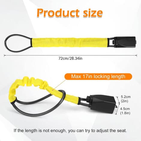 Adjustable Car Lock - Steel Cable and ABS - 3-Key Locking System - For Cars, Trucks, SUVs, Vans