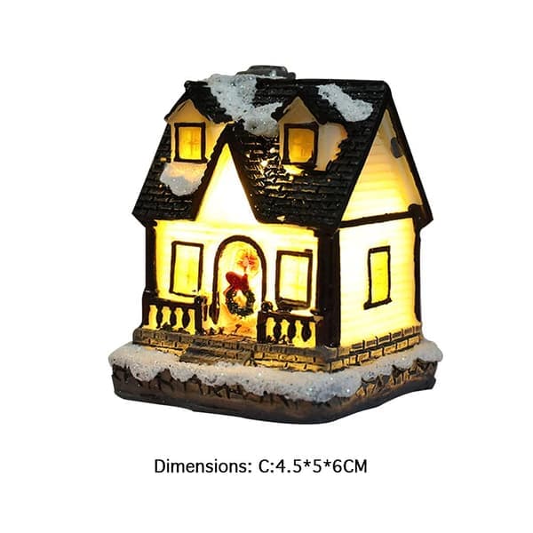 Julepynt, Mini Resin Husstatue med Lys