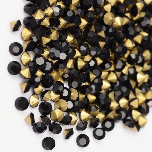 50 Koniska Swarovski kristaller för inlägg Ø 6 mm Svart 2 Svart 2 Svart