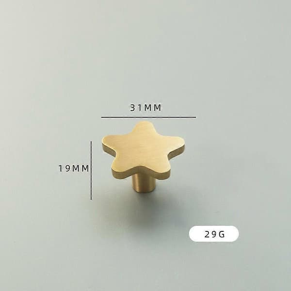 Brass Five-Pointed Star Drawer Cabinet Door Handle 4pcs