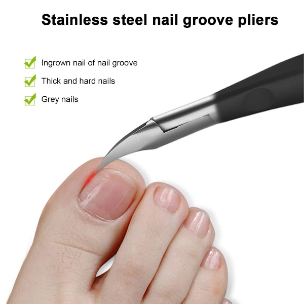 Tång för tjocka naglar, nageltång för inåtväxta naglar, nagelklippare set, rostfritt stål, för män och kvinnor