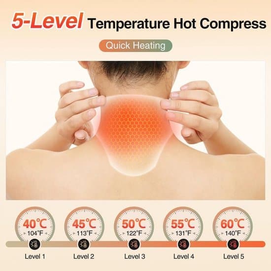 Heated Scarf – Electric Neck Warmer – 5 Temperature Settings – Vibration Massage Function – Suitable for Men, Women, and Children