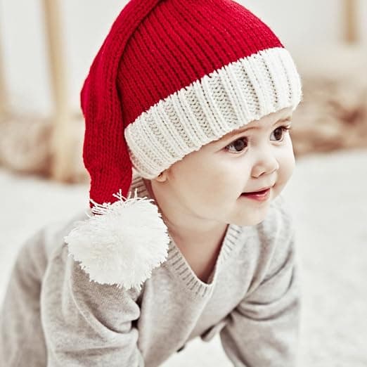 Jul tomtestickad mössa för barn babymössa vintermössa familjematchande julfest stickad mössa, 1 st