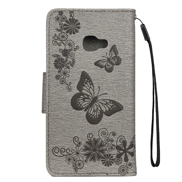 Butterfly läder Samsung Galaxy Xcover 4S fodral - Silver/Grå Silvergrå