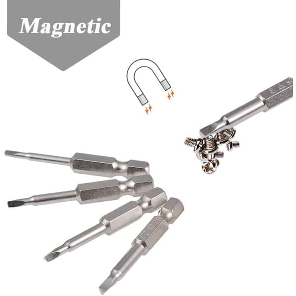 5-delad uppsättning triangulära skruvmejselbits 1.8/2/2.3/2.7/3 mm Magnetiska triangulära skruvmejselbits 1/4 \" sexkantsskaft triangulära borr S2 50