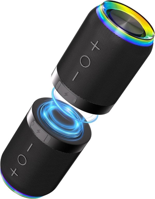 2-in-1 Portable Detachable Bluetooth Speaker Waterproof Split Wireless Speaker Bluetooth V5.4 with 20W High Stereo Sound Wireless Pairing for Home