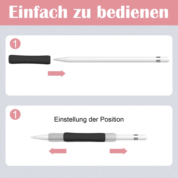 Paket med 4 Apple Pencil Grip Case Silikonhållare, Case Grip, Tillbehör Ergonomisk design Kompatibel med Apple Pencil 1st &