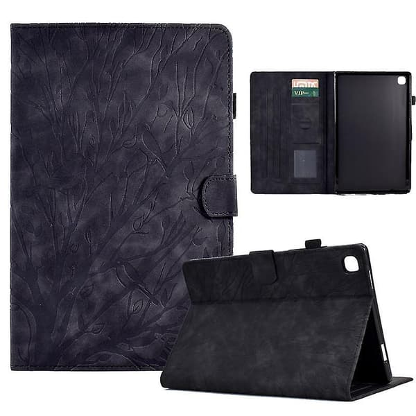 iPad-fodral 10,2 tum 9:e/8:e/7:e generationen, premiumläderfodral med S Pen-hållare och automatisk väcknings-/vilofunktion Black