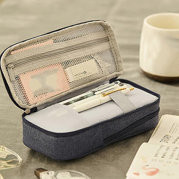 Pencil Case Pen Holder Two Layers Foldable Stand Phone Holder Storage Bag compatible with Office Supplies