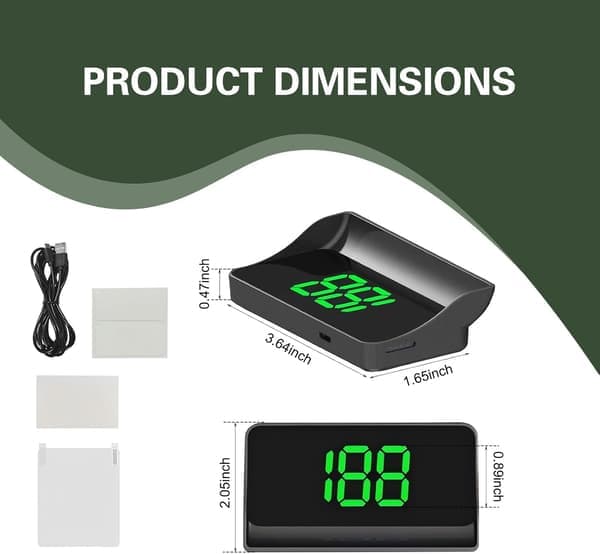 Bil Head-Up Display Universal HD frontrute-projeksjon speedometer / digitalt speedometer, kompatibel med de fleste sedaner, lastebiler og SUV-er (km/t / mph)