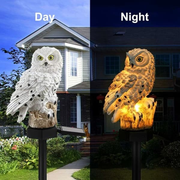 Owl LED Solar Lamp - Waterproof Garden Light - Outdoor Lighting - Decorative Night Light - White