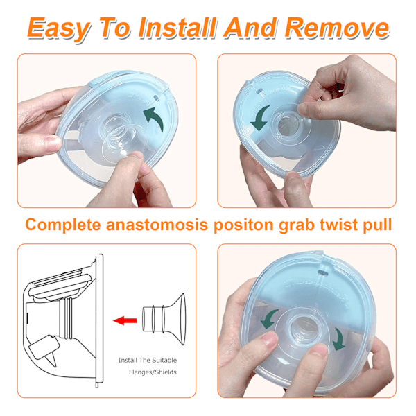 3 st bröstpumpersättningstillbehör, små silikonskydd, bärbara bröstpumpsskydd, bröstpumpsinsatser (17 mm, 19 mm, 21 mm)