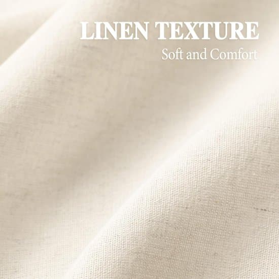 1 linned badeforhæng med knapper – 91 × 183 cm – Velegnet til badeværelsesindretning i landlig stil – Sort og beige patchwork