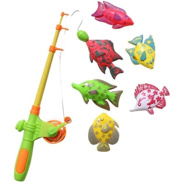 Fiskelegetøj, 7 stk. magnetiske fiskestangsmodeller, fangespil, badelegetøj til børn Db