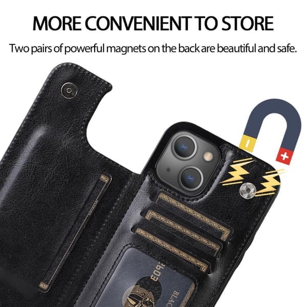 iPhone 13 Fodral Plånbok Svart