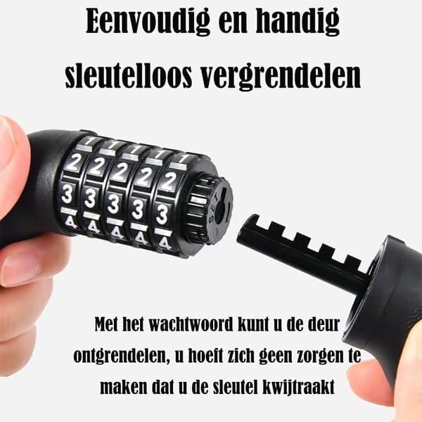 High Security Bicycle Lock with Numbers, Bicycle Chain Lock, Combination Lock with Hardened Steel Links (Black)