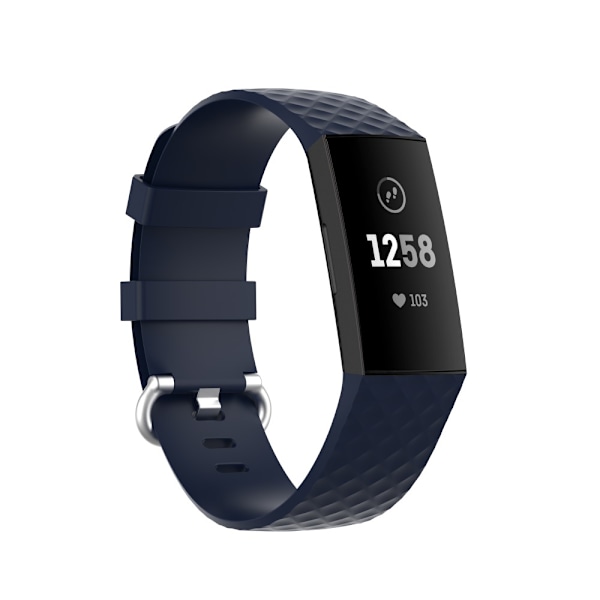 Silikonarmband Till Fitbit Charge 3/4 Mörkblå (L)