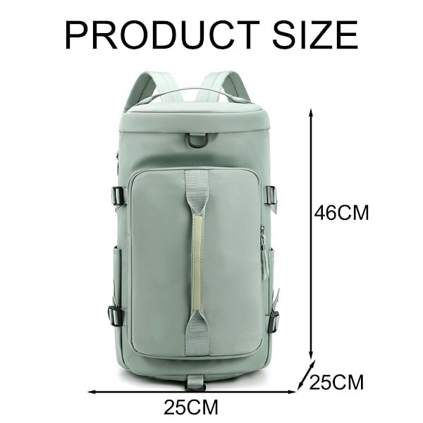 Resväska duffel Backpack, gym weekend vattentät duffelväska med skofack, lätt justerbar handbagage gymväska