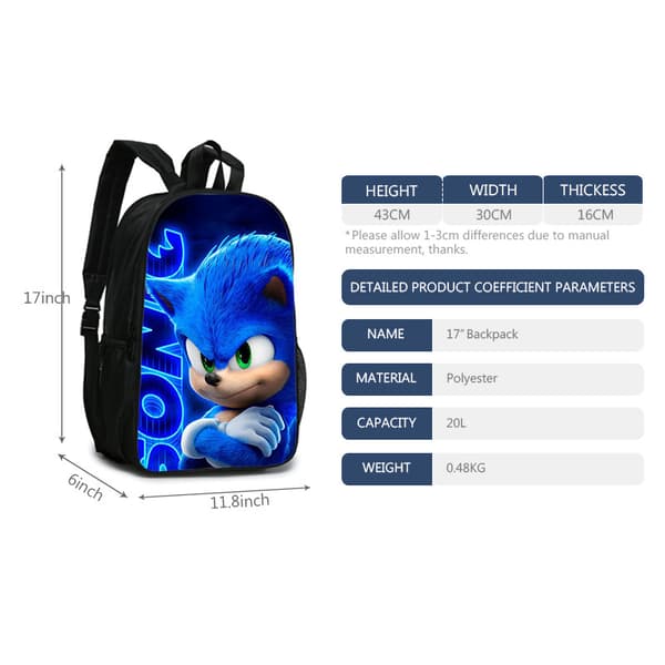 2025 Uusi Kaksipuolinen Sonic-reppu 2