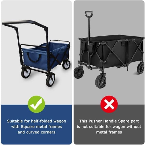 Folding Cart Push Handle Extendable Cart Handle Accessories Cart Equipment for Flat Folding Cart