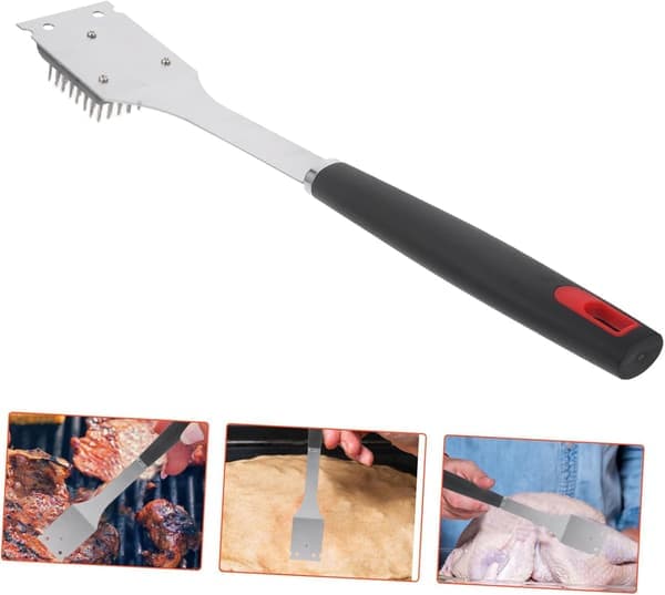 Sæt med 3 grillrensebørster, BBQ-skraber & raspador, til Churrasco