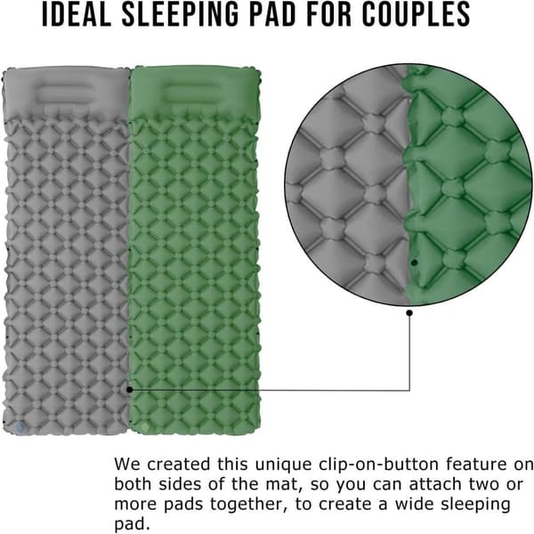 Ultralight Inflatable Sleeping Pad for Camping Built-in Pump Ultimate for Camping Hiking Army green