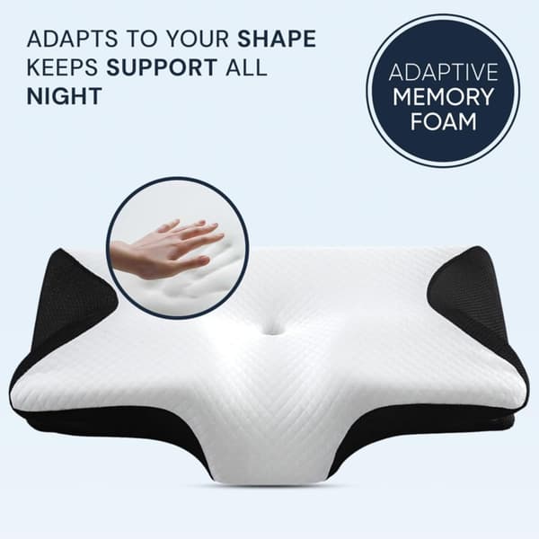 Premium lugnande kudde för bekväm sömn, stöder nacke och axlar, lämplig för sido- och ryggsovare (vit, 12cm*62cm*37cm) white