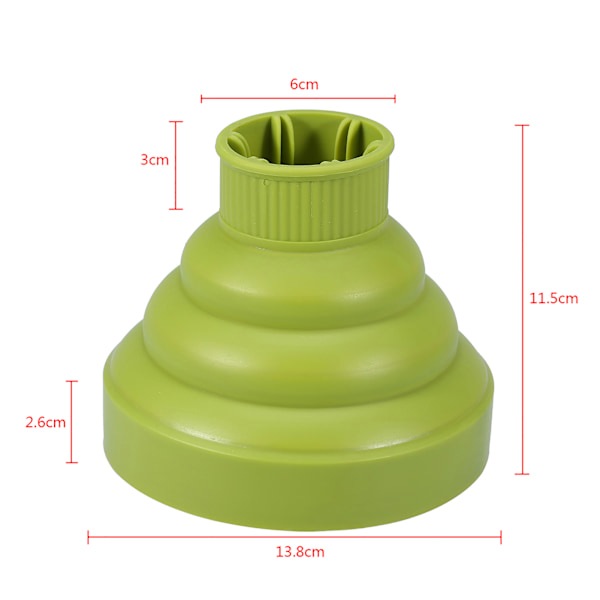 Salong hopfällbar hårtork hårfön diffusor lock styling frisörverktyg (grön)
