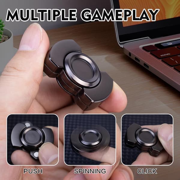 3-i-1 Fidget-leker for voksne: Spinn, Slider Black