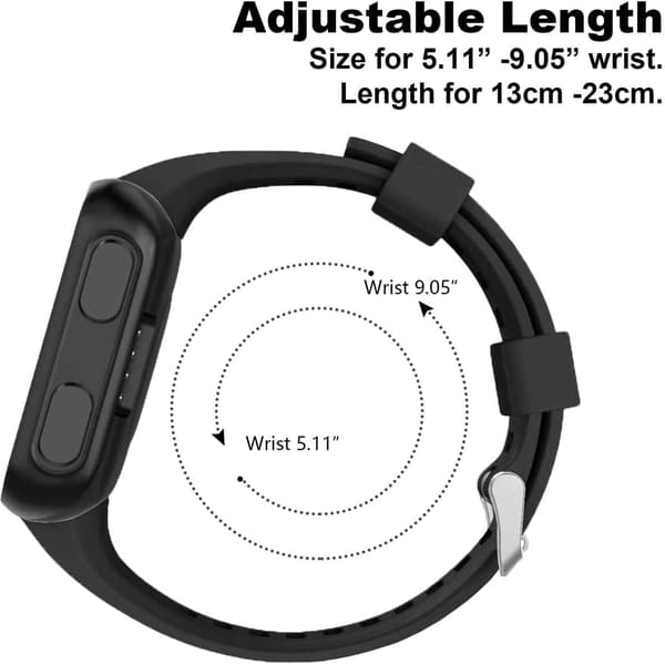 Blød silikone erstatningsrem til Garmin Forerunner 35 Smart Watch, passer til 130-230 mm (5.11-9.05 tommer) håndled, rød
