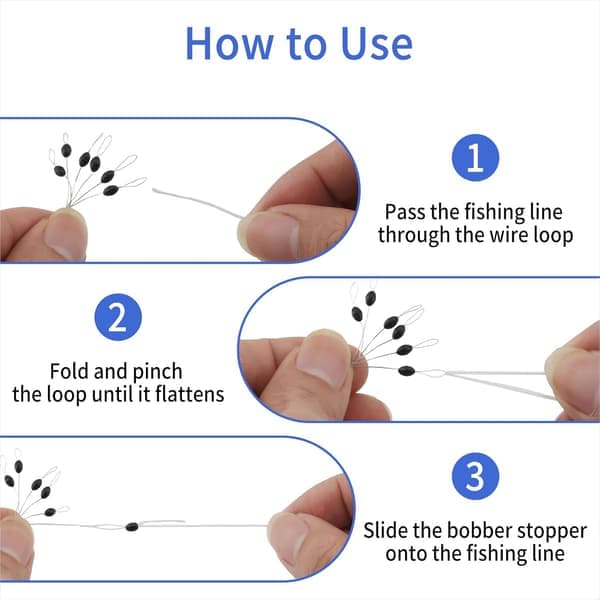 600 Pieces Medium Fishing Rubber Float Beads, Stopper, 6 in 1 Black Float Sinker Stops