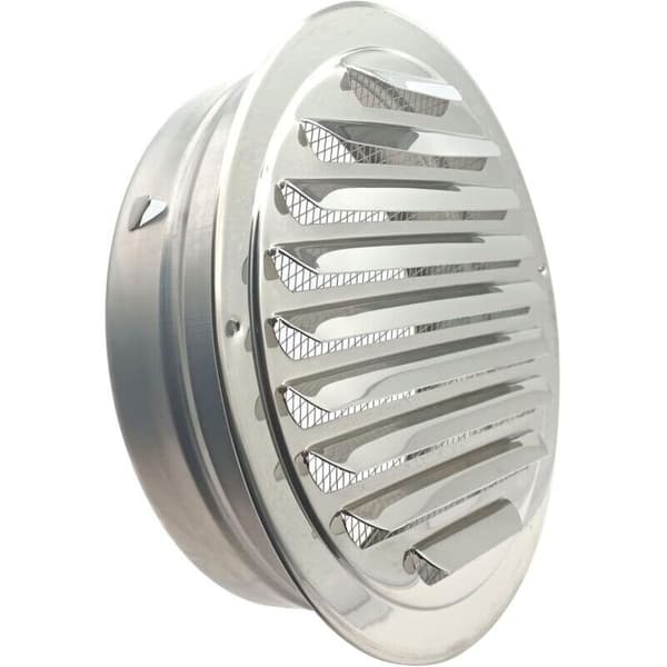 Rundt ventilasjonsgitter i rustfritt stål, 100 mm metallventilasjonsgitter
