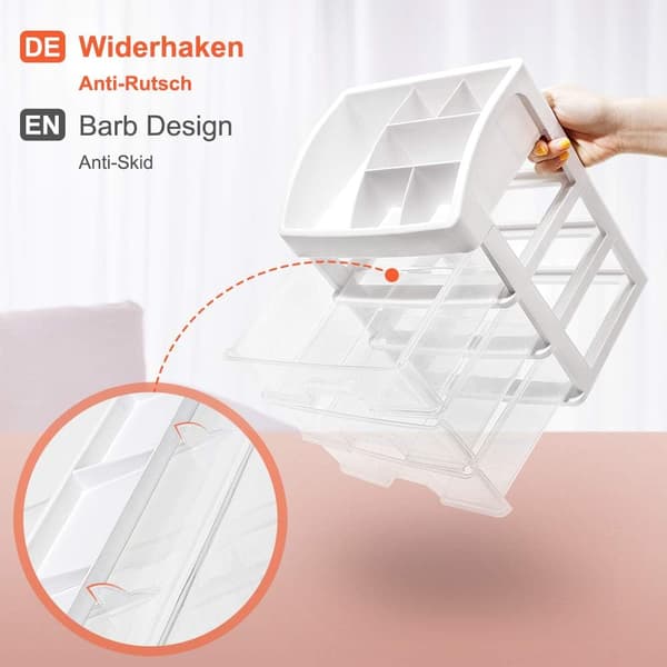 Makeup Organizer, Transparent Cosmetic Drawers, Space-Saving Desktop Storage Box for Makeup