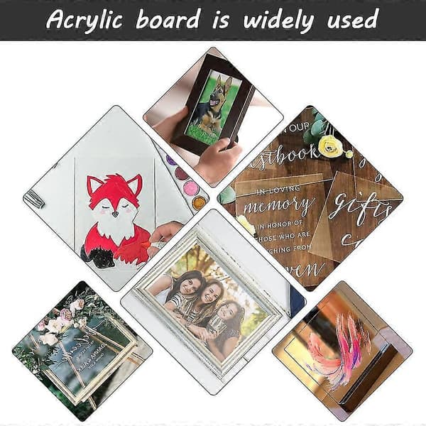 4 stycken transparent akrylplatta plexiglas plastplatta 2mm tjock transparent glas akrylpanel 20x20cm