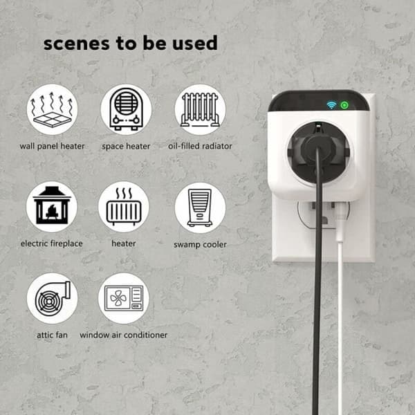 Programmerbar WiFi termostatbrytare med sensor, WiFi digital kontrollbrytare med app.