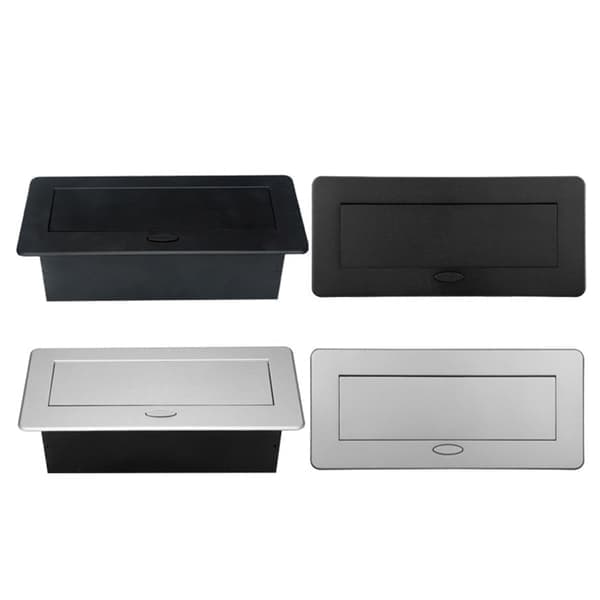 EU Hidden Socket in Countertop Desk Retractable Socket Table Socket Slow Pop Up with USB Charging Wall Socket Black Black