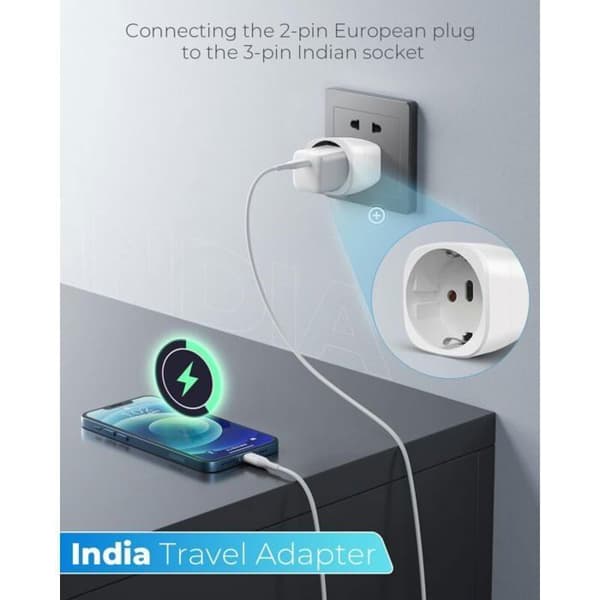 Reseadapter - XVX - 2 stycken - EU till typ D - Kompatibel med Indien, Nepal, Sri Lanka