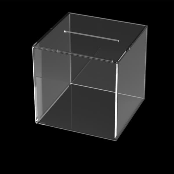 12 cm spargris akryl transparent dammtät kub pengaboxar förvaring spargris