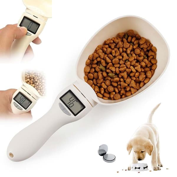 Måleskeer i gram, køkkenmåleglas, elektronisk vægt med LCD-display til krydderier, kaffe, katte- og hundefoder (1 batteri)