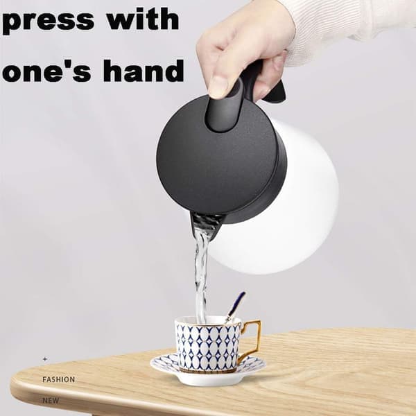 Termokande Kaffe Tekande 680ML Rustfrit Stål Isolering Dobbeltvægget Vakuumisoleret Kaffe Vand & Drikkevare Dispenser (Hvid)