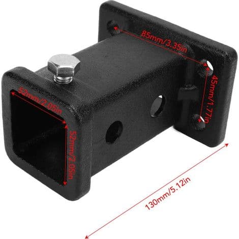 2-inch Trailer Hitch Receiver Adapter - Cast Steel - Compatible with Standard Hitches - Quick Installation Without Modification