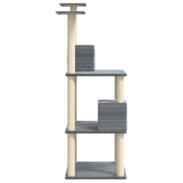 vidaXL Klösträd med sisalpelare ljusgrå 141 cm Grå