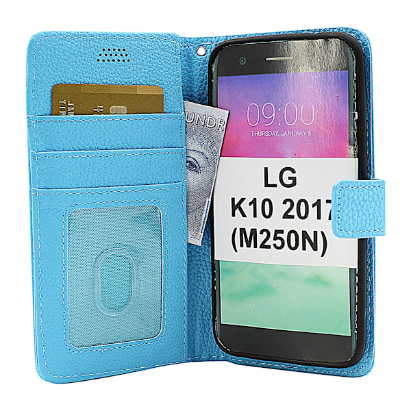 New Standcase Wallet LG K10 2017 (M250N) Ljusblå Ljusblå