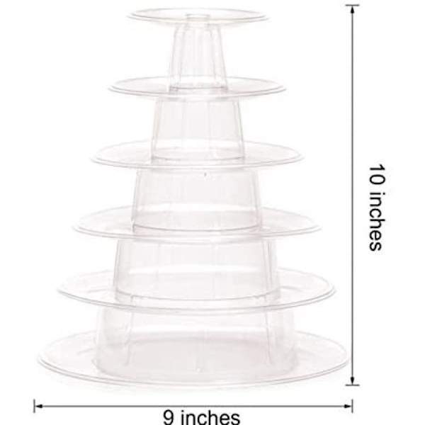 6-vånings Macaron Tower Cupcake Stativ för Bröllop och Desserter